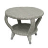gray wicker round side table