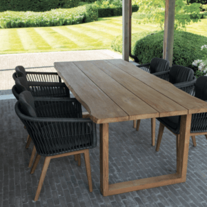 eden jako black outdoor chair wood u base table