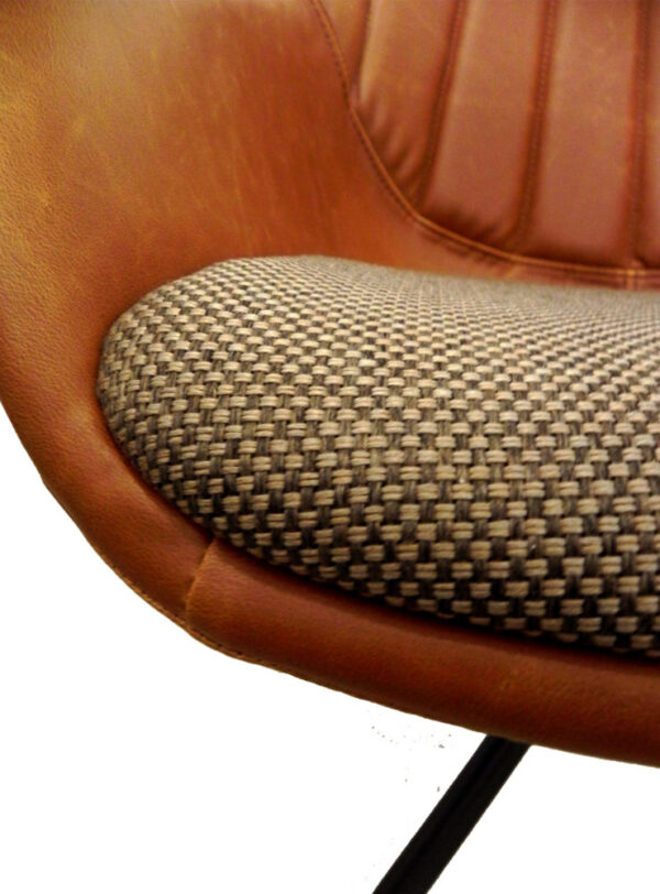brown damier fabric chair seat