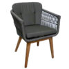 woven black cushion teak chair