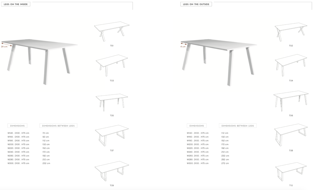 spisa dining table shapes