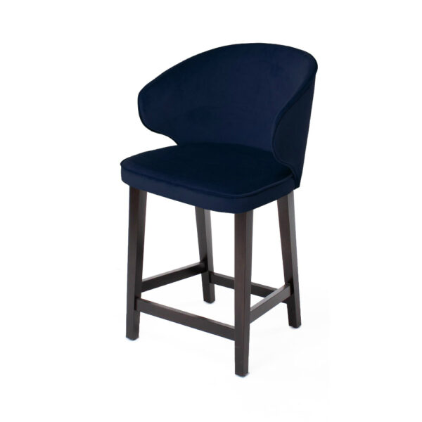 blue upholstered counter chair
