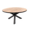 round wood iron dining table