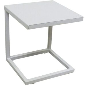 white outdoor side table