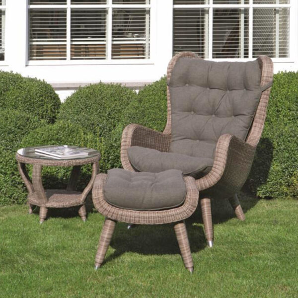 gray wicker outdoor lounge set