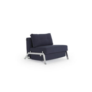 cubed blue chrome sleeper chair