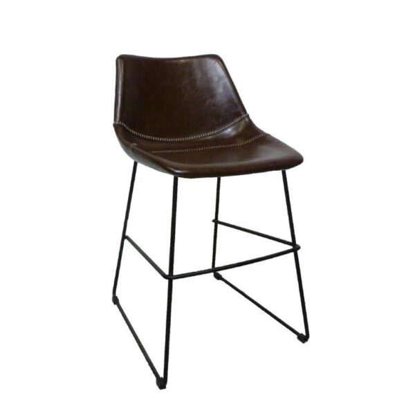 brown faux leather counter chair