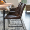 patricia faux leather dining chair wood table