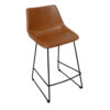 patricia ginger faux leather counter chair