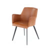 rita ginger brown leather armchair
